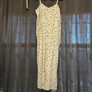 NWT Old Navy Linen Blend Cornflower Blue Floral Jumpsuit Size XL